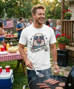 Vintage Eagle T-Shirt – Freedom Vibes Patriotic Tee Freedom Vibes Shirt, Patriotic Bald Eagle T-Shirt, 4th of July Freedom Tee, Retro Sunglasses Eagle Graphic Shirt, Independence Day Patriotic Tee, American Freedom Vibes Shirt, 4th of July BBQ Party Tee