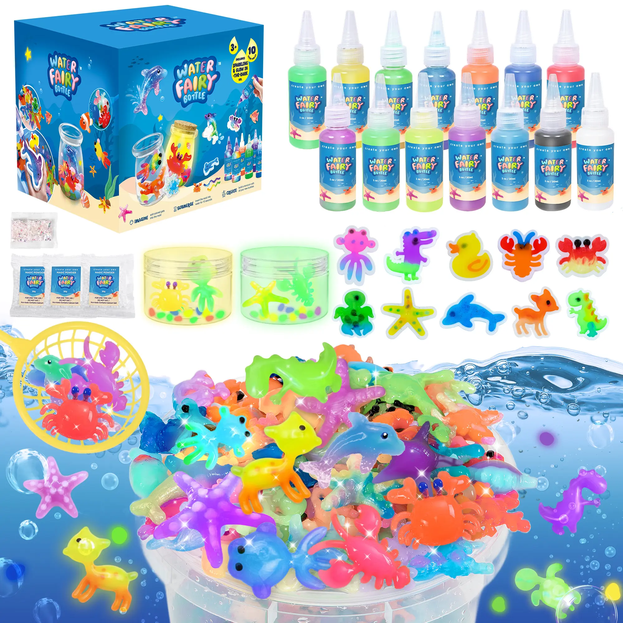 JOYSPOT Classic Magic Water Elf Toy，Magic Gels, Molds Suitable for Imaginative Play, Birthdaygifts, Party Favors, Non-toxic safe and Family-Friendly DIYSTEM Projects to Creat Water Pets for Kids sohochic