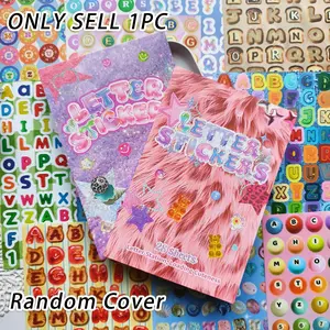 Random Cover 28 Letter Stickers Book, Self-Adhesive Decorative Letters, Create Custom Sentences, Versatile Alphabet Stickers, Scrapbook Stickers