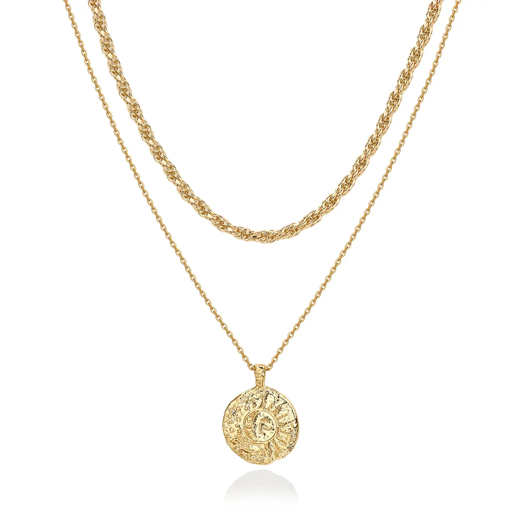 PAVOI 14K Gold Plated Layering Necklaces - Stylish Minimalist Design Pendant Necklaces - Bar, Circle, Lotus, Disc, Dog Tag, Horizontal Bar Pendants for Women