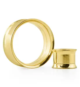 Gold PVD Steel Internally Threaded Tunnel Plugs Gold PVD Steel Internally Threaded Tunnel Plugs