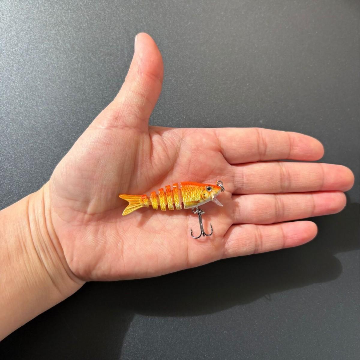 Easy Catch SwimMax Lures with BKK Hooks 3D Realistic Eyes ABS Material 6 Segments for Bass Trout Walleye Ultra Sharp Treble Hooks Lifelike Fishing Baits