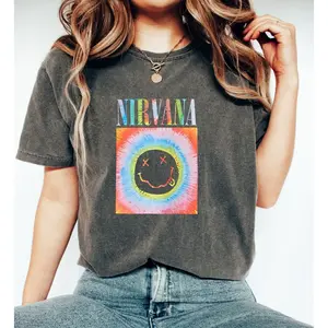 Nirvana Graphic Tee Nirvana Lover Featuring Smile Face Design