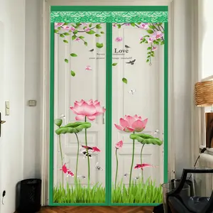 Garden Magnetic Screen Door - Easy to Install, Pet & Child Friendly Fiberglass Sliding Door with Magnetic Closing Mesh Curtains Decorative Home