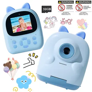 Little Kids Instant Print Camera 2.4 Inch Screen Instant Image Printing 32GB Memory Card Included Birthday Present For Ages 3-12 Kids Nice For Family Parties And Daily Life Recording