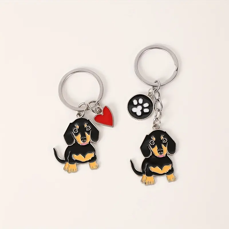 Cute Dachshund Keychains: Aesthetic Keychain, Zinc Alloy, Metallic, Small Pendant, Package Decoration, Couple Gift, Handbag Charm, Creative Little Gift, Cute Charms Keychain, Keychain For Bags, Cute Keychain Accessory