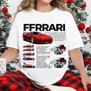 100 Percent Cotton Casual Style T-Shirt Ferrari Car Design Summer Wear For Car Enthusiasts And Gift Ideas For Him Her And Automotive Lovers