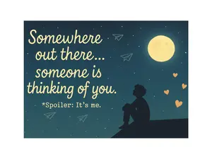 Anonymous Someone Is Thinking of You Postcard Sent Anonymously for Romantic Nostalgia Emotional Closure or Reconnection
