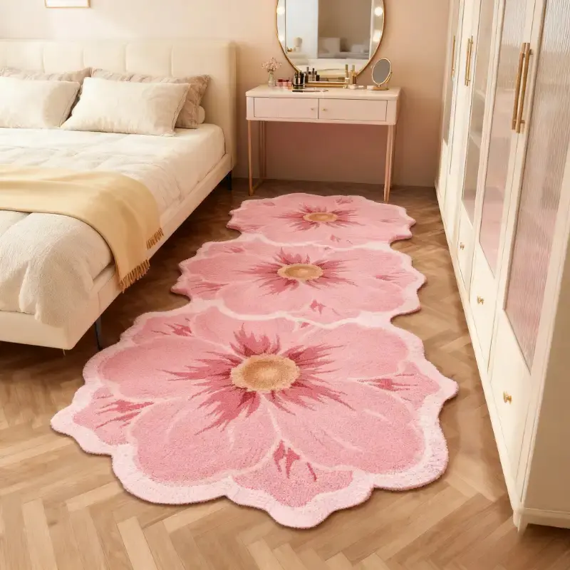 Modern Flower Carpet, Soft Thick Plush Rug, Decorative Rug, Home Decor Rug, Floral Rugs, Floral Area Rug for Bedroom, Living Room, Sofa, Coffee Table, Hallway, Bathroom, Kitchen