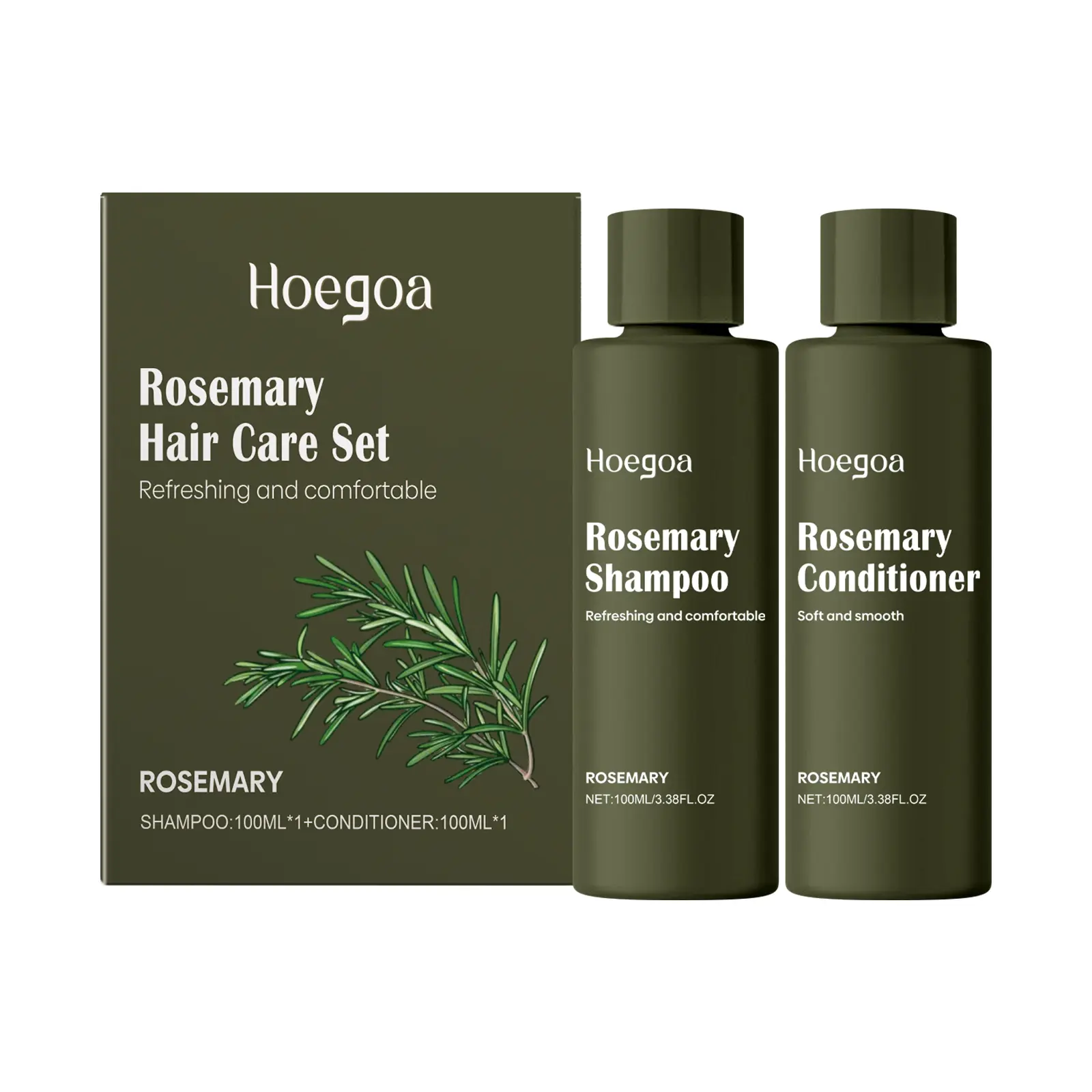 Hoegoa Rosemary Shampoo Set Anti-Dandruff Oil Control Shampoo Retain Fragrance Moisturizing Conditioner Refreshing Hair