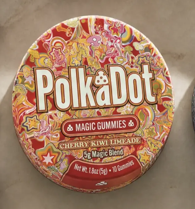 Polkadot Cherry Kiwi Limeade Gummies, 10 Count, High Potency Plant-Based Gummies, Soft Chewy Gummies, 100% Organic Ingredients, High-Quality Formula, Freshness-Sealed, Secure Reusable Metal Tin, Travel-Friendly Packaging, Proudly Made in USA