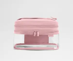 Clear Cosmetic Case in Blush Pink