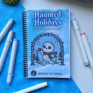 Haunted Holidays Coloring Book for Kids and Adults Ghost Christmas Krampus Spooky Stress Free Coloring Bold and Simple Characters