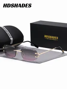 1 Piece Hdshades Unisex Rectangular Frameless Sunglasses Minimalist design A wise choice for seizing opportunities UV400