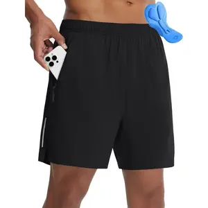 Baleaf Mens 7 Inch Mountain Bike Shorts 4D Padded Loose Fit MTB Cycling Shorts with Phone Zipper Pockets Reflective Riding Gear