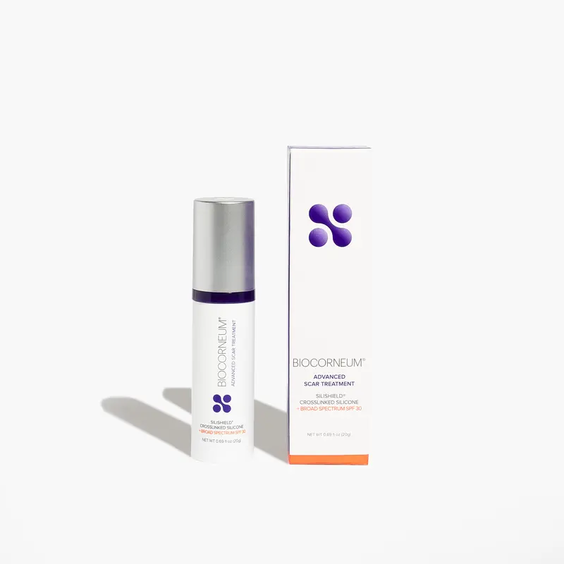 BIOCORNEUM Silicone Scar Removal Gel with SPF 30 - 20g | Professional-Grade for Post-Surgical Scars, Burns & Wounds Recovery, Face & Body Skin Repair & Sun Protection