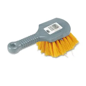 Rcp  Pot Scrubber Brush 8 Plastic Handle Gray Handle w/Yellow Bristles