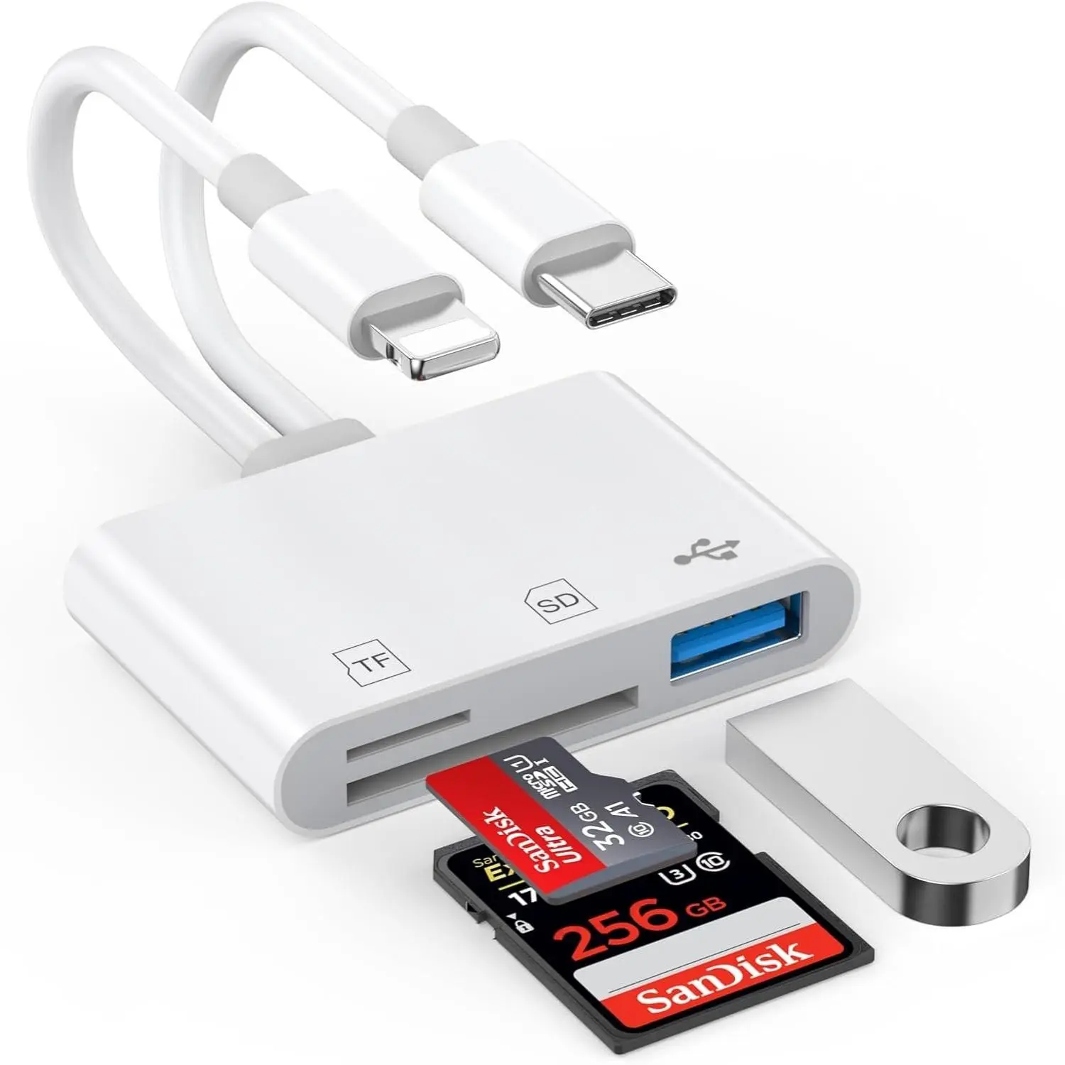 TEILYBAO USB C SD Card Adapter, USB C Interface, SD Card Reader, Memory Card Reader for Camera, Microsd Card Reader, Support SD, Micro SD, USB 3.0, No APP Driver Required, USB C To SD Card Reader