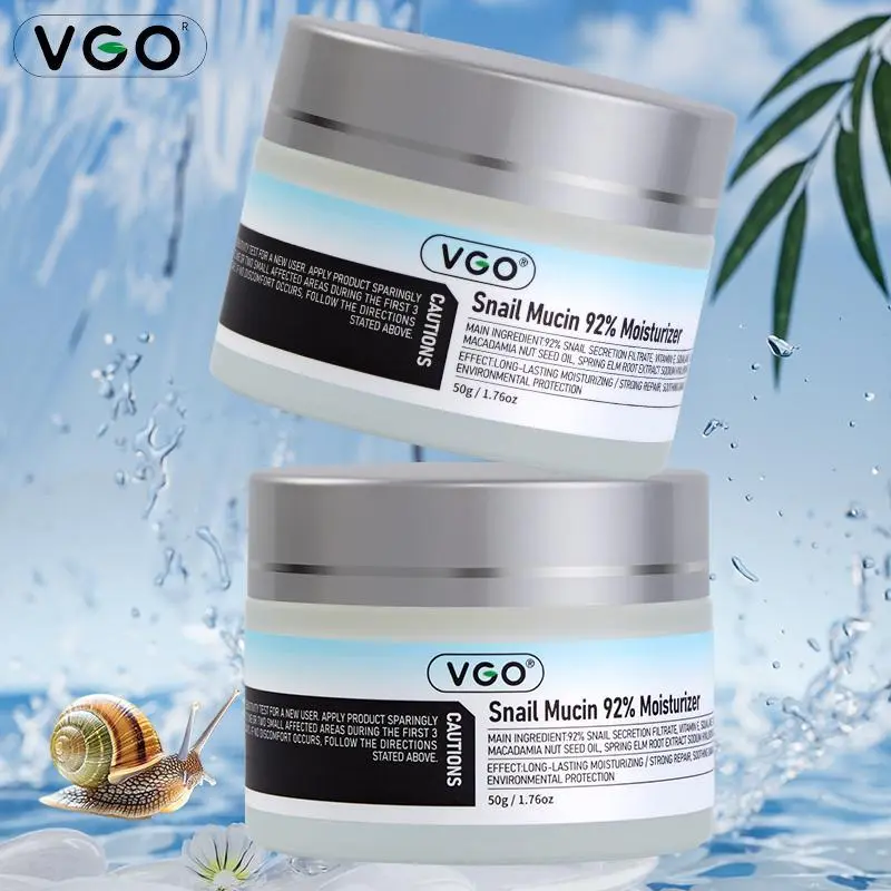 VGO Snail Mucin 92 Essence Moisturizer 150g Baba De Caracol Restorative Hydration B3 Cream for All Skin Types Alcohol Free Serum - Skincare Facial Radiance fluid moisturizer colostrum spray hydration kit
