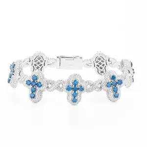 【#B353】Infinite Cross Chain Bracelet UCCIYO Sparkling Synthetic Moissanite Chain Bracelet S925 Sterling Silver