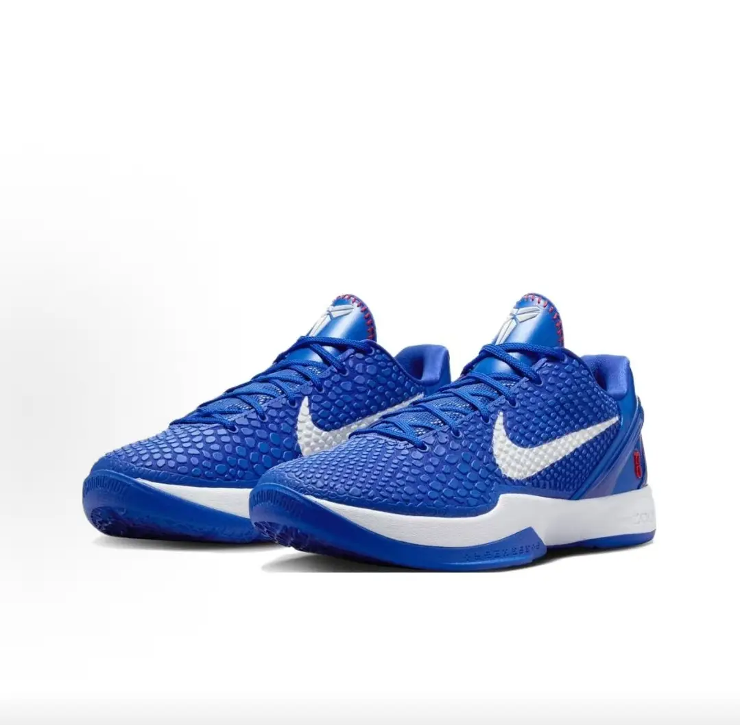 Trendy Royal Blue Honeycomb Knit Low Top Basketball Sneakers Matte White Side Logo Blue & White Dual-Tone Cushion Midsole Lightweight Breathable Non Slip Trainer All Season Street & Sports Footwear