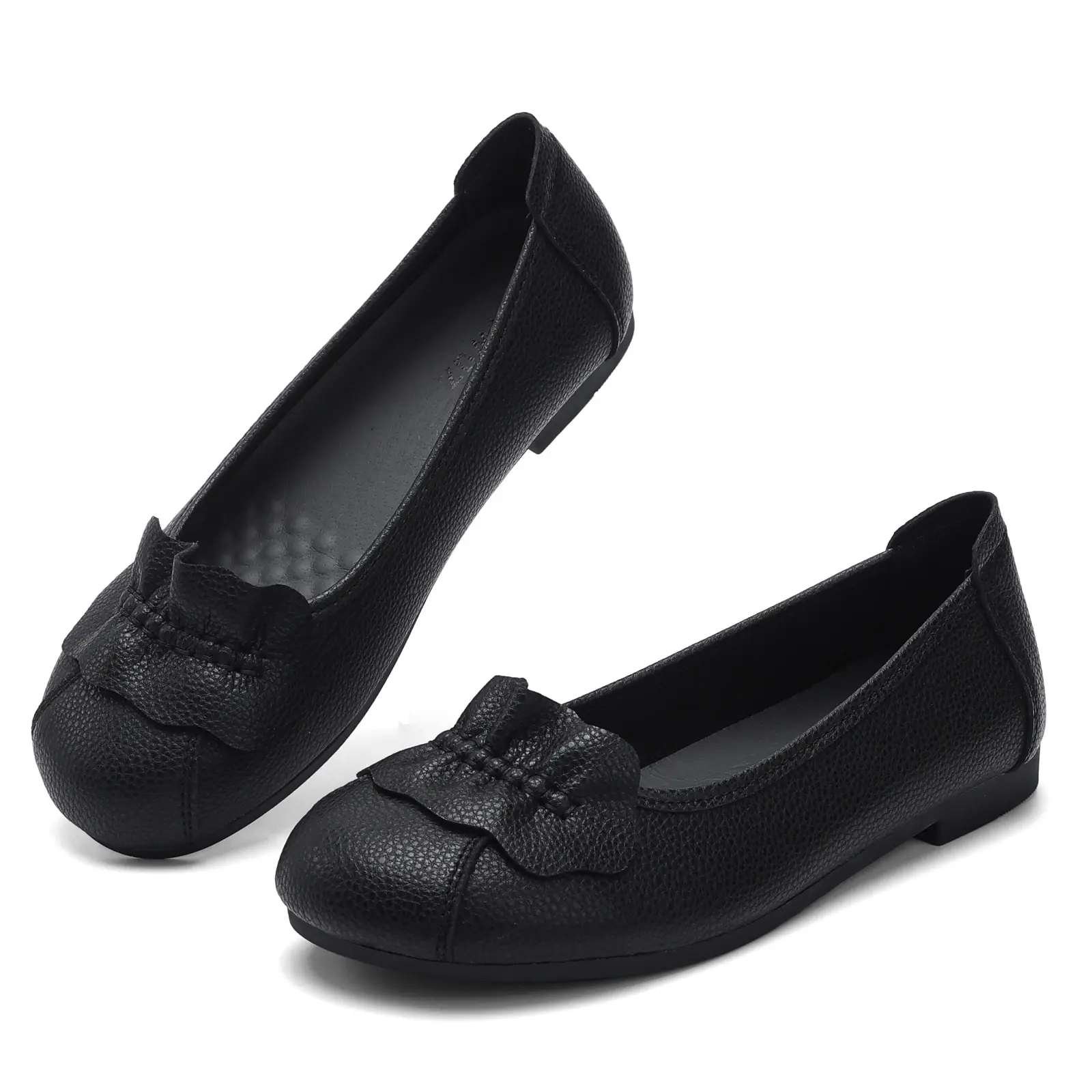 Women’s Vintage Floral Decor Flats - Comfortable, Breathable Soft-Sole Slip-On Mules, Non-Slip Wear-Resistant Loafers, Shoe for Work & Casual Walking Shoes