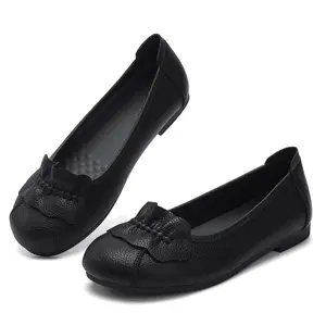 Women’s Vintage Floral Decor Flats, Comfortable Breathable Soft Sole Slip-On Mules, Non-Slip Wear-Resistant Loafers, Versatile for Work & Casual Wear