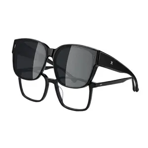 LOHO Polarized Sunglasses Over Glasses Women Men, 5.8 in Wide 2.28 in Height Oversized Sunglasses to Fit Over Glasses, UV400