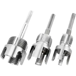 3 count Pipe Thread  Tool, Integrated Internal & External Pipe Threading Tool PVC & Plastic Pipe Threader Kit 1/2" 3/4" 1"