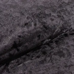 Black Crushed Velvet Fabric Bolt, DIY Craft Fabric Roll - 65"x5 Yards