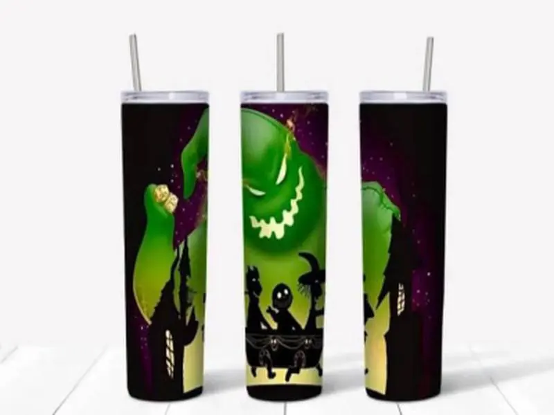 Oogie Boogie nightmare before christmas 20 or 30 oz tumbler (Glow in dark)