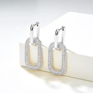 Kyerlyn Gold / Silver Crystal Square Hoop Earrings 14K Gold Plated - Hypoallergenic, Easy to Match & Ideal Gift for Birthday/Anniversary