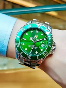 Men's Submariner Watch, Automatic Mechanical Waterproof Luminous Calendar, Stainless Steel Band, Business Casual Style Gift, Automatic Watches