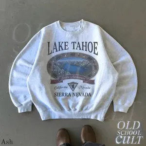 Retro Lake Tahoe Sierra Nevada T-shirt Sweatshirt, Vintage 90s California Nevada Mountain Crewneck, Nostalgia Hiking Old School Gift
