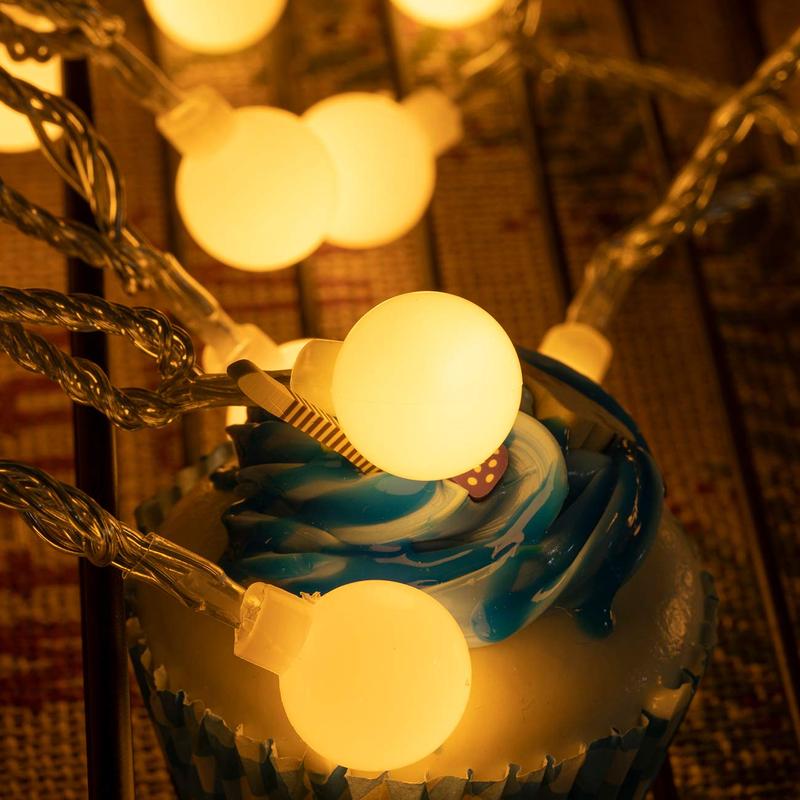 SUNNYGLADE 100 LED 49 FT Globe Ball String Lights Fairy String Lights Plug in with Remote 8 Modes Extendable for Indoor Outdoor Wedding Birthday Christmas Tree Garden Decor