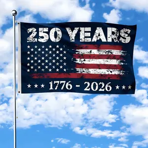 DIYDEC 250th Anniversary USA Flag 3x5 Ft Double Sided American Flag 3Ply 1776-2026 250 Years Birthday Patriotic Outdoor Flags Banners for Yard Garden Porch Wall Decorations