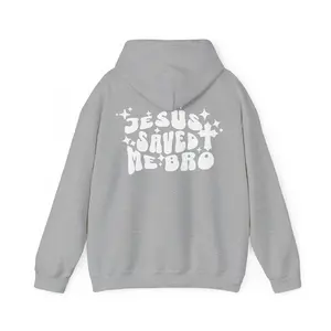 Oversized Christian Hoodie - Cotton Blend- Jesus Saved Me Bro