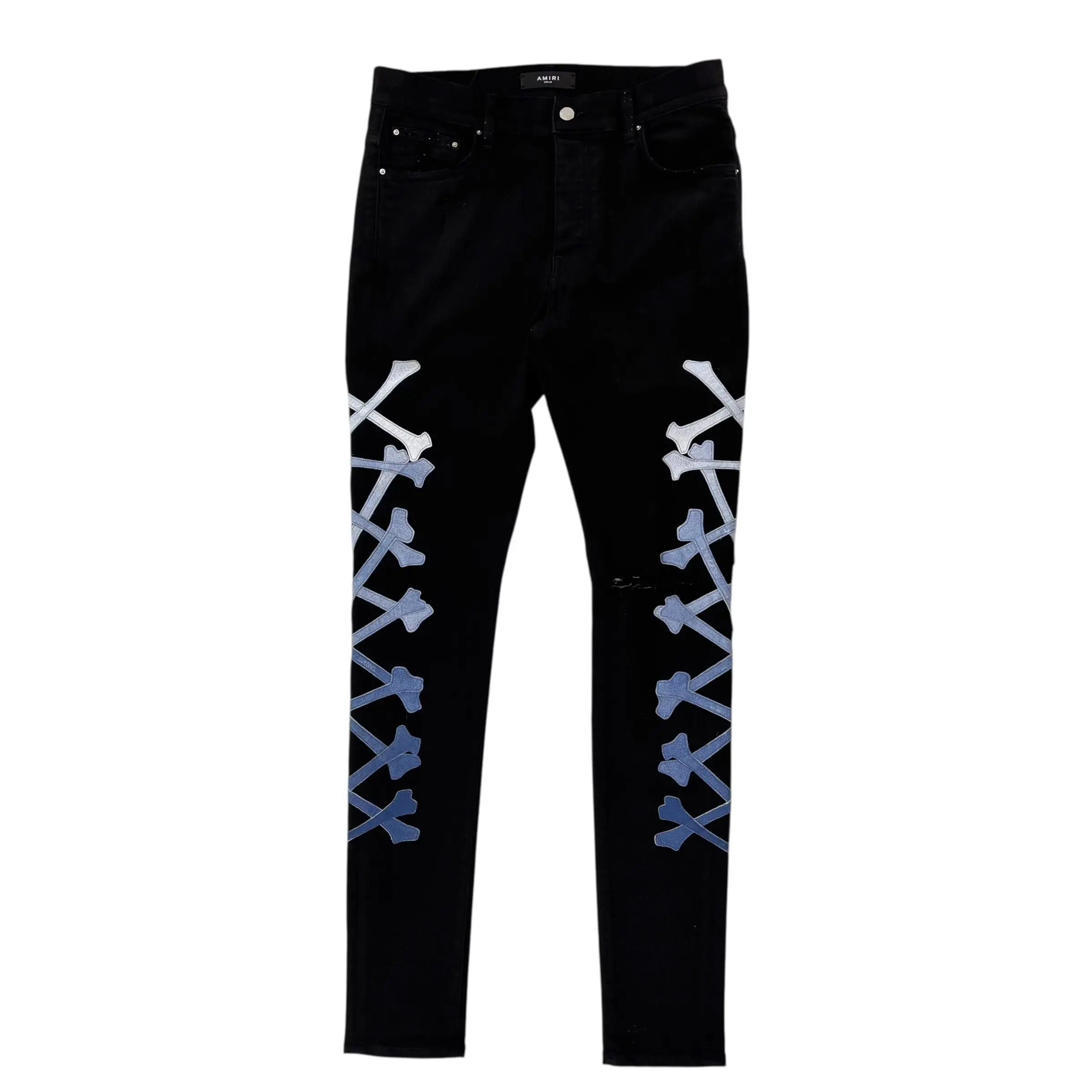 991482 Amiri MX1 Blue Cross Patch Jeans Black