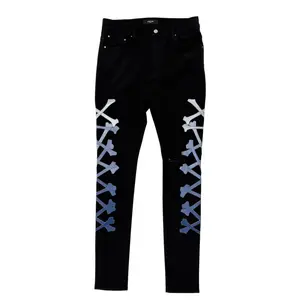 991482 Amiri MX1 Blue Cross Patch Jeans Black
