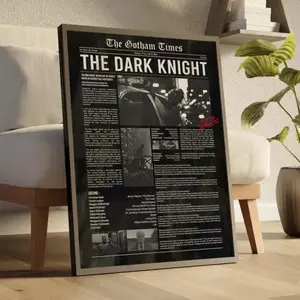 The Dark Knight Movie Poster – FHD Wall Decor Poster, Museum Style Canvas Wall Art for Room & Home Decoration