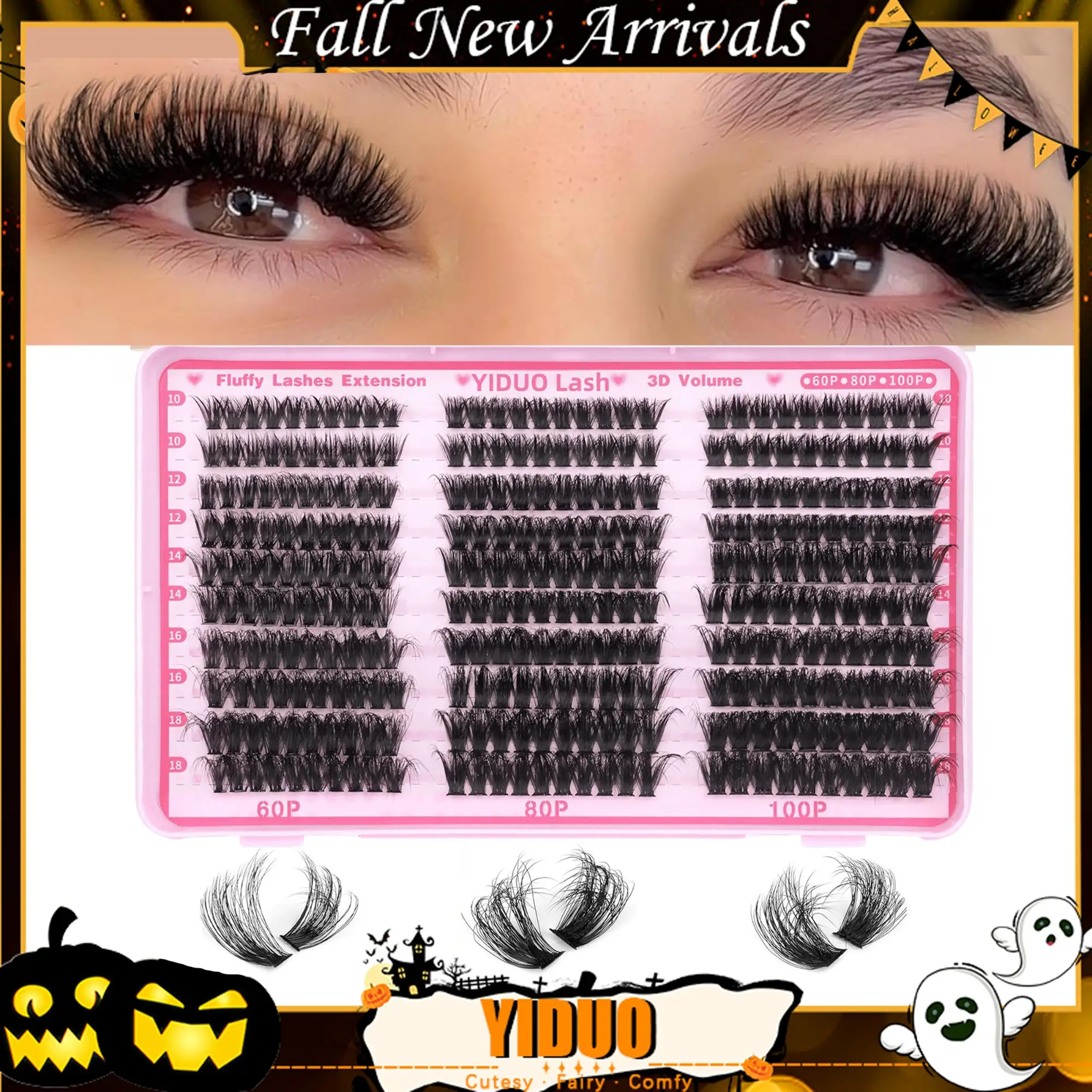 Volume False Eyelashes, 176/300/652pcs/box Individual Lashes Cluster, Natural Look Eyelash Extensions, Self Grafting Cur Eyelashes, Eye Makeup Supplie