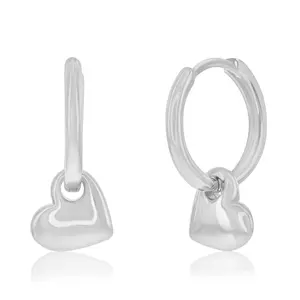 Donatello Gian Sterling Silver Heart Huggie Earrings