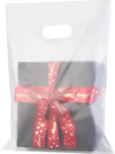100 Pack Clear Plastic Bags, 9"x12" Merchandise Bags With Die Cut Handles for Retail, Small Business, Boutique Stores, Gifts