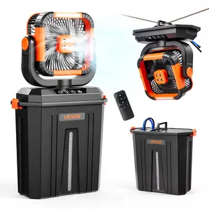 VEVOR Misting Fan, Summervibes, 2400RPM Motor Camping Misting Fan, Mister Cooling Fans with 3.17 gal Water Tank, 20000mAh Battery, 4-Speed Wind & 3 Lighting Modes, Water Cooling Fans for Indoor, Outdoor, Patio