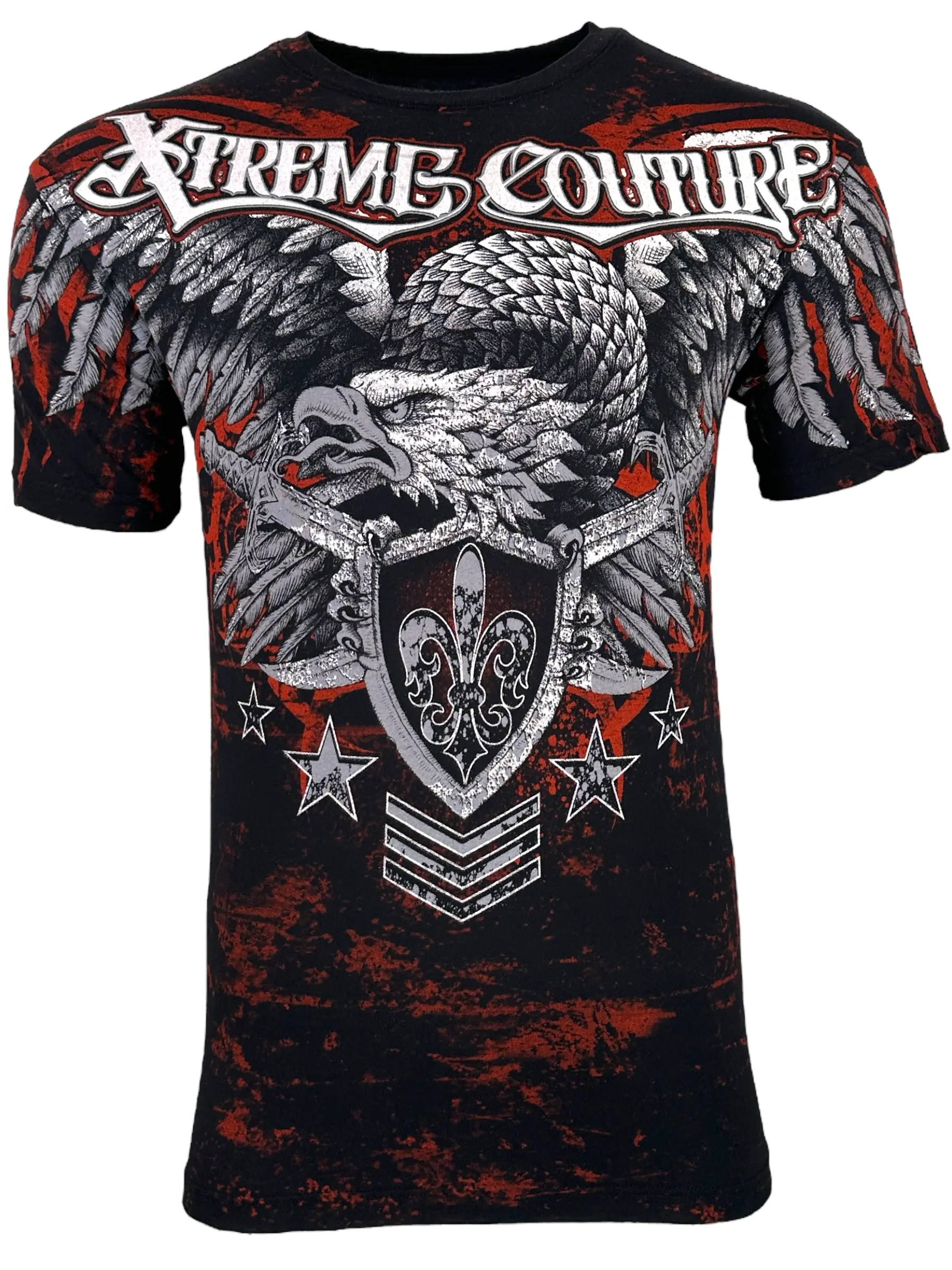 Xtreme Couture by Affliction Men's Normandy Graphic T-Shirt - Menswear Short-Sleeve Casual Top, Lightweight 100% Cotton Fitted Gothic Crewneck
