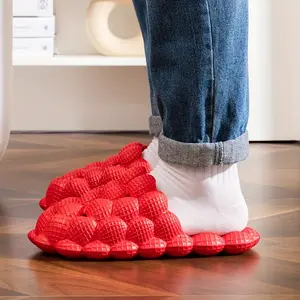 [Non-slip Golf Ball Slippers] Bubble Slides For Women And Men, Spa Massage Non-slip Golf Ball Slippers, Funny Lychee Soft Beach Sandals Flipflop Footwear Walking Shoes Tsinelas Creeper Deep Blue Boy Dance