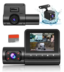 Professional Direct Dash Cam Front and Rear - 4K Full HD 3 Channe Dash Camera for Car with Night Vision and Free 32GB SD Card,Dash Cam,car accessories,car tiktok,car tour,dashcam crashes，Dash Camera for Cars