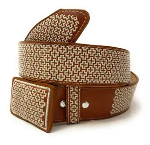 CINTO CHARRO BORDADO PITIADO STYLE. MENS WESTERN BELT. VAQUERO LEATHER BELT