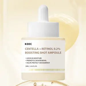 Centella + Retinol 0.2% Boosting Shot Ampoule, Centella Asiatica Essence & Retinol, Face Serum for Hydration & Uneven Skin Tone, Gentle Skincare for Day & Night