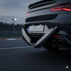 Universal Car Aero Kit: Carbon Fiber Front Lip, Rear Wing, Side Skirts & Quick-Diffuser | Anti-Scratch, Multi-Model Fit | DIY Upgrade for Aerodynamics & Style, Car Accessories